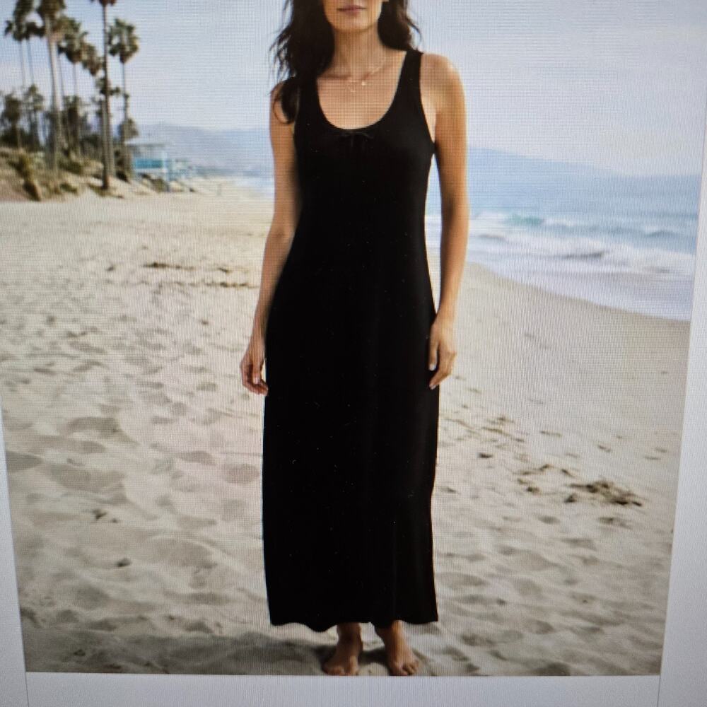 Lauren Ralph Lauren Ribbed Cotton Tank MaxiDress Layering, Minimalist #CBK Small